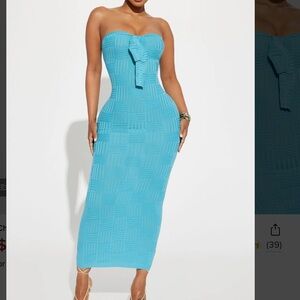 Fashion nova aqua midi dress